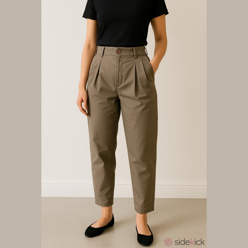 BCBG Generation Tan High Rise Barrel Leg Casual Pant Size Large